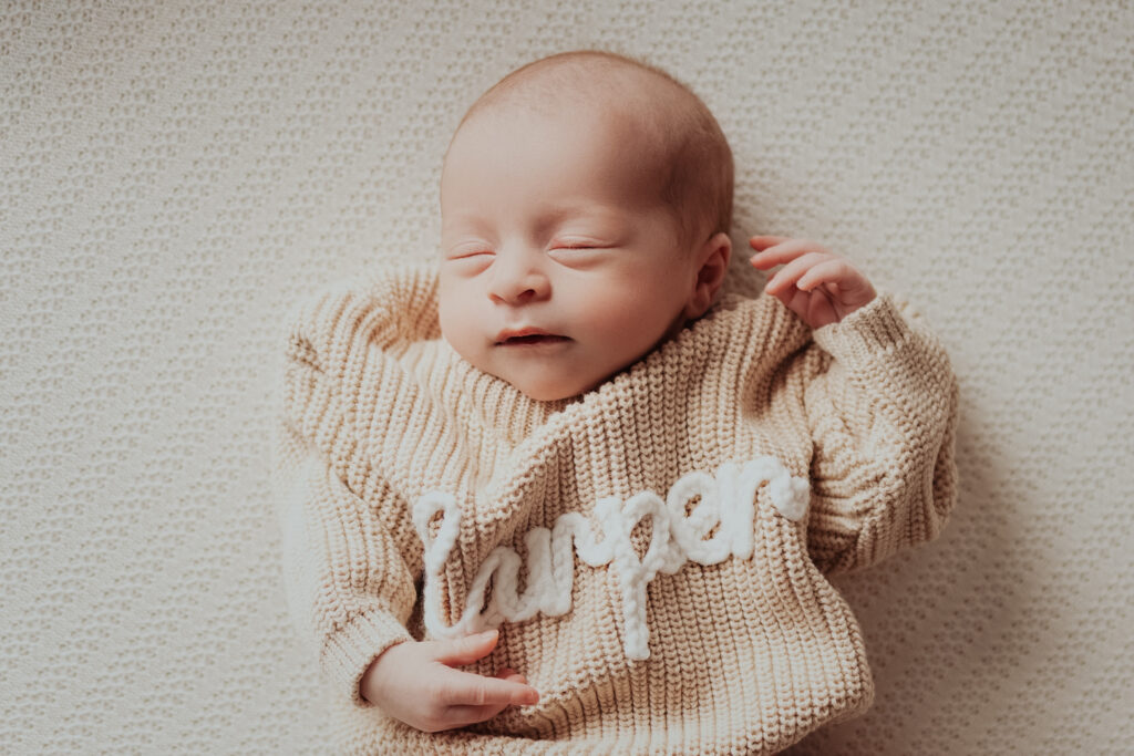 Baby sweater newborn photos